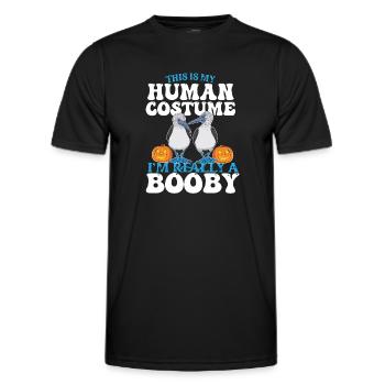 Costume humain Je suis vraiment un Booby Bird Halloween - T-shirt sport Homme - noir - Devant - AI Model Male 178 dark (178cm)