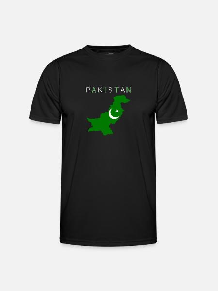 Pakistan Map Flag - Men's Functional T-Shirt - black