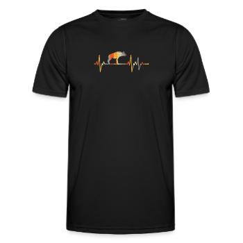 Vintage Hyena Heartbeat - Men's Functional T-Shirt - black - Front - AI Model Male 178 dark (178cm)
