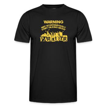 Parkour Free Running Traceur - T-shirt sport Homme - noir - Devant - AI Model Male 178 dark (178cm)