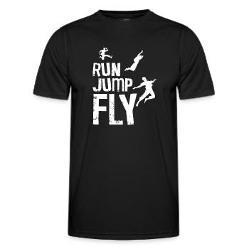 Parkour Free Running Traceur - T-shirt sport Homme - noir - Devant - AI Model Male 178 dark (178cm)