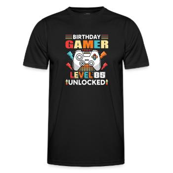 Geburtstag Gamer Level 85 Unlocked 85 Geburtstag - Männer Funktions-T-Shirt - Schwarz - Vorne - AI Model Male 178 dark (178cm)