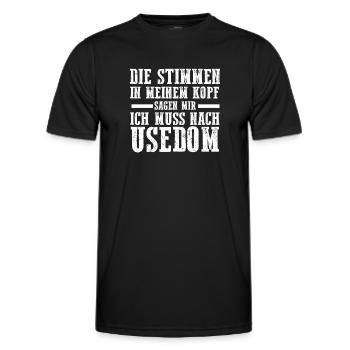 Ostsee Usedom - Männer Funktions-T-Shirt - Schwarz - Vorne - AI Model Male 178 dark (178cm)