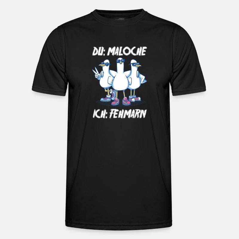 Ostsee Tauben Fehmarn - Männer Funktions-T-Shirt - Schwarz