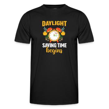 Début de l’heure d’été - T-shirt sport Homme - noir - Devant - AI Model Male 178 dark (178cm)