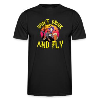 Motif de fête d’Halloween de sorcière ne buvez pas et ne volez pas - T-shirt sport Homme - noir - Devant - AI Model Male 178 dark (178cm)