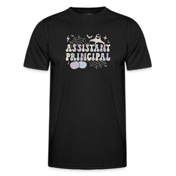 Directeur adjoint Cadeaux de l’équipe de l’école d’Halloween - T-shirt sport Homme - noir - Devant - AI Model Male 178 dark (178cm)