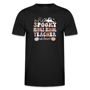Middle School Teacher Halloween Teaching Gifts - Men's Functional T-Shirt - black - Front - AI Model Male 178 dark (178cm)