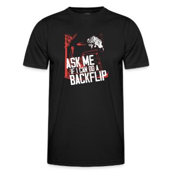 Parkour Free Running Traceur - T-shirt sport Homme - noir - Devant - AI Model Male 178 dark (178cm)