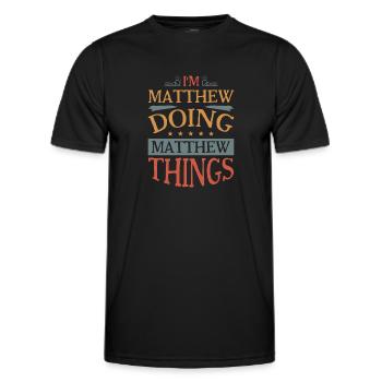 Vorname Matthew Geburtsname Geschenk - Männer Funktions-T-Shirt - Schwarz - Vorne - AI Model Male 178 dark (178cm)
