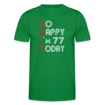 77 ans - T-shirt sport Homme - vert - Devant - AI Model Male 178 dark (178cm)