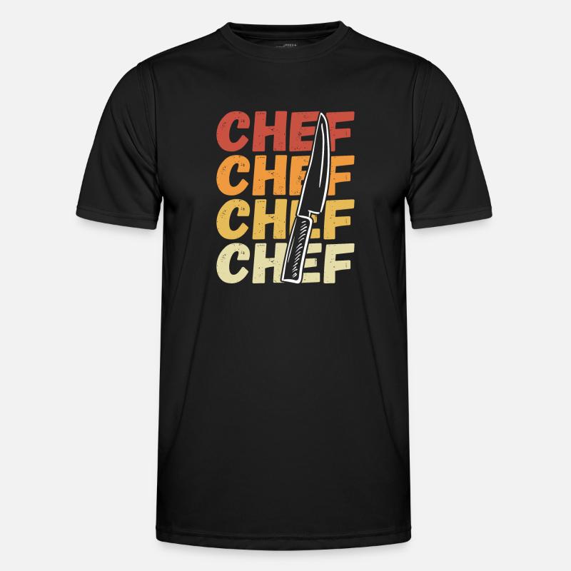 Couteau rétro coloré du chef T-shirt sport Homme