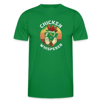 Chuchoteur de poulet rétro - T-shirt sport Homme - vert - Devant - AI Model Male 178 dark (178cm)