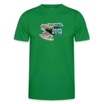 Awesome since 1971. Kayak, kayaker. Graffiti - Men's Functional T-Shirt - kelly green - Front - AI Model Male 178 dark (178cm)
