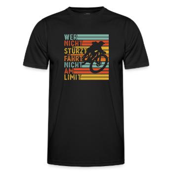 Mountainbike Downhill Radrennen Geschenk - Männer Funktions-T-Shirt - Schwarz - Vorne - AI Model Male 178 dark (178cm)
