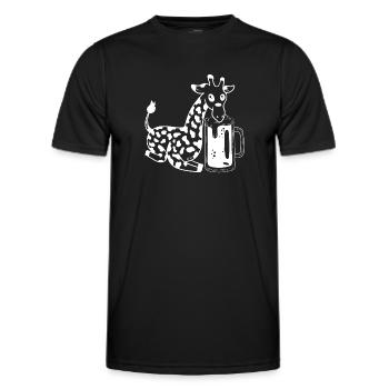 Giraffe Beer Funny Giraffe Lover - Männer Funktions-T-Shirt - Schwarz - Vorne - AI Model Male 178 dark (178cm)