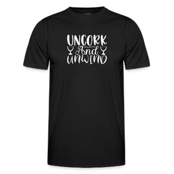 Entkorken und entspannen - Männer Funktions-T-Shirt - Schwarz - Vorne - AI Model Male 178 dark (178cm)