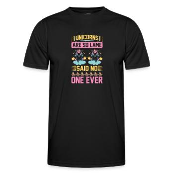 Unicorn Unicorns are so lame - Men's Functional T-Shirt - black - Front - AI Model Male 178 dark (178cm)