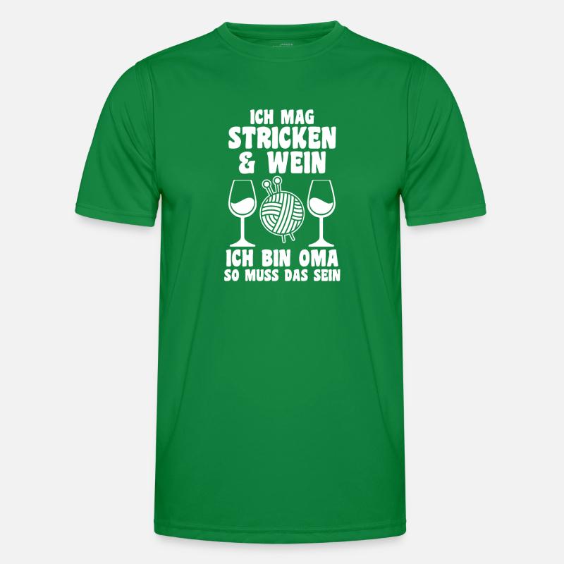 Großmutter Großmama Omi Stricken Oma Männer Funktions-T-Shirt