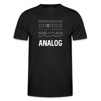 Synthétiseur analogique - T-shirt sport Homme - noir - Devant - AI Model Male 178 dark (178cm)