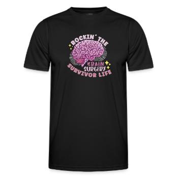 Brain Surgery Joke Brain Surgery Awareness Gift - Men's Functional T-Shirt - black - Front - AI Model Male 178 dark (178cm)