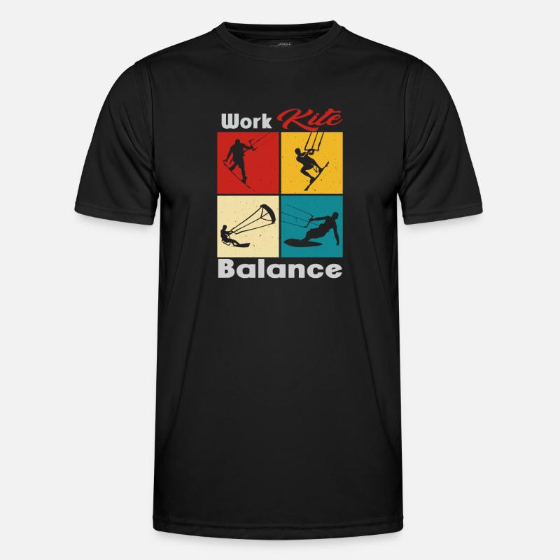 Work Kite Balance. Lifestyle Vintage Design, Work Men's Functional T-Shirt