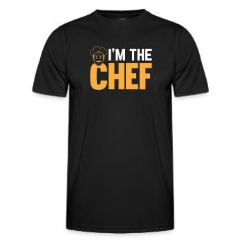 Drôle de chef cuisinier - Je suis le chef - T-shirt sport Homme - noir - Devant - AI Model Male 178 dark (178cm)