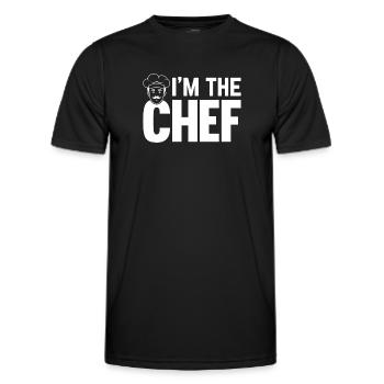 Drôle de cuisinier Chef Cuisinier Chef’s Hat - Je suis le - T-shirt sport Homme - noir - Devant - AI Model Male 178 dark (178cm)