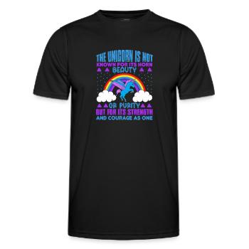 Licorne La licorne n’est pas connue pour sa beauté - T-shirt sport Homme - noir - Devant - AI Model Male 178 dark (178cm)