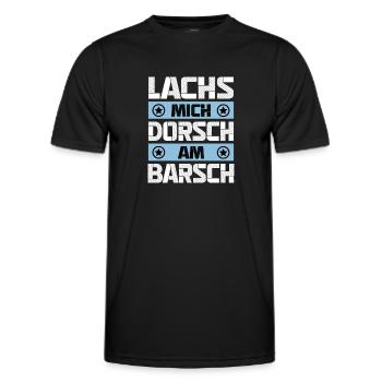 Lachs Mich Dorsch Am Barsch - Männer Funktions-T-Shirt - Schwarz - Vorne - AI Model Male 178 dark (178cm)