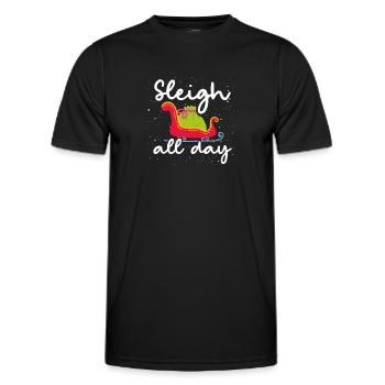 Den ganzen Tag Schlitten fahren - Männer Funktions-T-Shirt - Schwarz - Vorne - AI Model Male 178 dark (178cm)