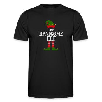 Fun The handsome Elf Christmas Design - Men's Functional T-Shirt - black - Front - AI Model Male 178 dark (178cm)