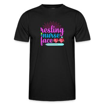 INFIRMIÈRE Infirmière - T-shirt sport Homme - noir - Devant - AI Model Male 178 dark (178cm)