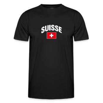 Switzerland - Men's Functional T-Shirt - black - Front - AI Model Male 178 dark (178cm)