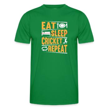 Eat Sleep Cricket Repeat - Jouer au joueur de cricket - T-shirt sport Homme - vert - Devant - AI Model Male 178 dark (178cm)