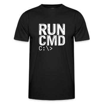 Run Cmd - Männer Funktions-T-Shirt - Schwarz - Vorne - AI Model Male 178 dark (178cm)