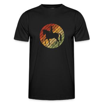 Dressur Dressurreiten Dressurreiter Reiten Pferd - Männer Funktions-T-Shirt - Schwarz - Vorne - AI Model Male 178 dark (178cm)