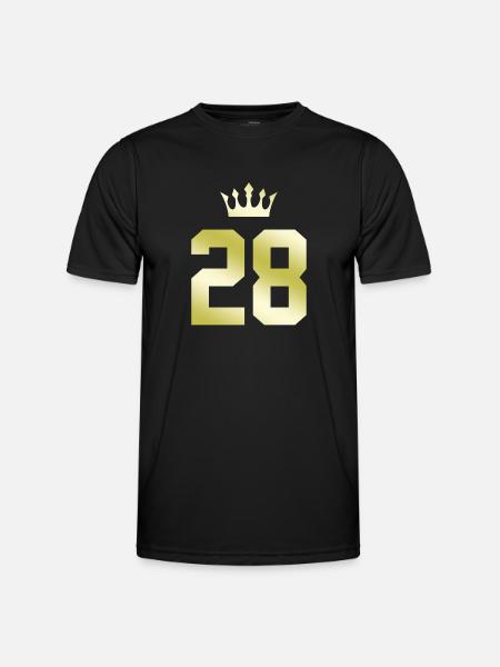 28 Zahl Krone - Männer Funktions-T-Shirt - Schwarz