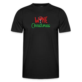 Vin Noël Motif norvégien - T-shirt sport Homme - noir - Devant - AI Model Male 178 dark (178cm)