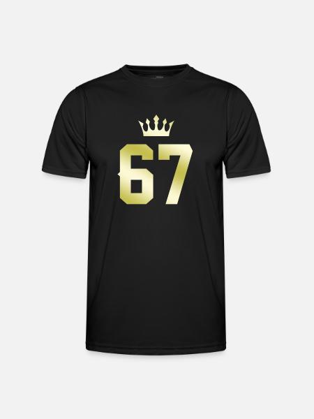 67 Zahl Krone - Funktionsshirt til herrer - sort
