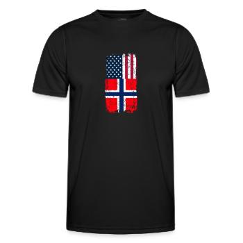 Norvège Amérique - T-shirt sport Homme - noir - Devant - AI Model Male 178 dark (178cm)