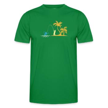 Shark Fish Angler Fishing Great White Shark Fishin - Men's Functional T-Shirt - kelly green - Front - AI Model Male 178 dark (178cm)