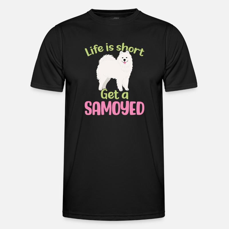 La vie est courte - Get a Samoyed T-shirt sport Homme