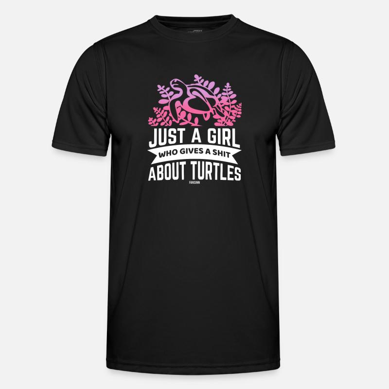 Mädchen Schildkröte Mutter Wasser Meer - Männer Funktions-T-Shirt - Schwarz