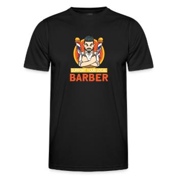 Beard Barber Hairdresser Hairstylist Hair Salon - Men's Functional T-Shirt - black - Front - AI Model Male 178 dark (178cm)