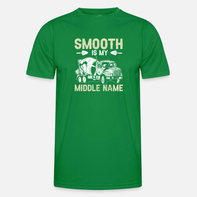 Smooth Is My Middle Name Betonbauer Männer Funktions-T-Shirt