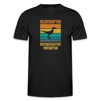 Velociraptor Distanceraptor Timeraptor Dinosaur - Men's Functional T-Shirt - black - Front - AI Model Male 178 dark (178cm)