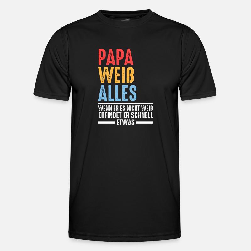 Vater Papi Papa - Männer Funktions-T-Shirt - Schwarz