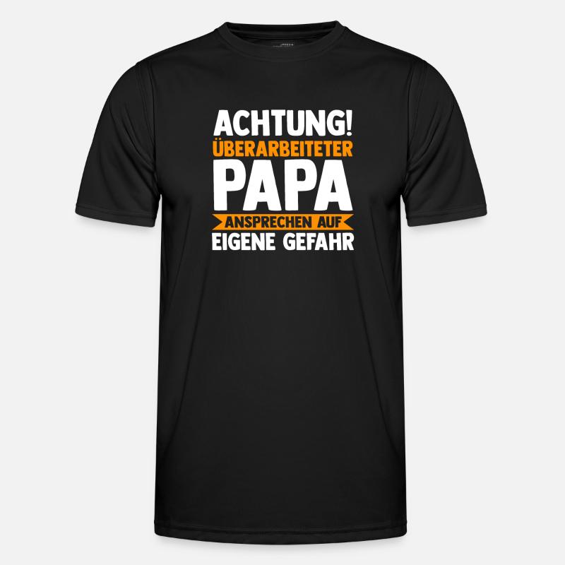 Vater Papi Papa - Männer Funktions-T-Shirt - Schwarz