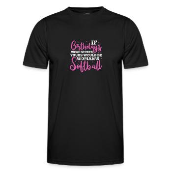 Softball - Männer Funktions-T-Shirt - Schwarz - Vorne - AI Model Male 178 dark (178cm)